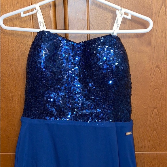Guess Strapless Blue Sequin Dress π - Picture 2 of 7